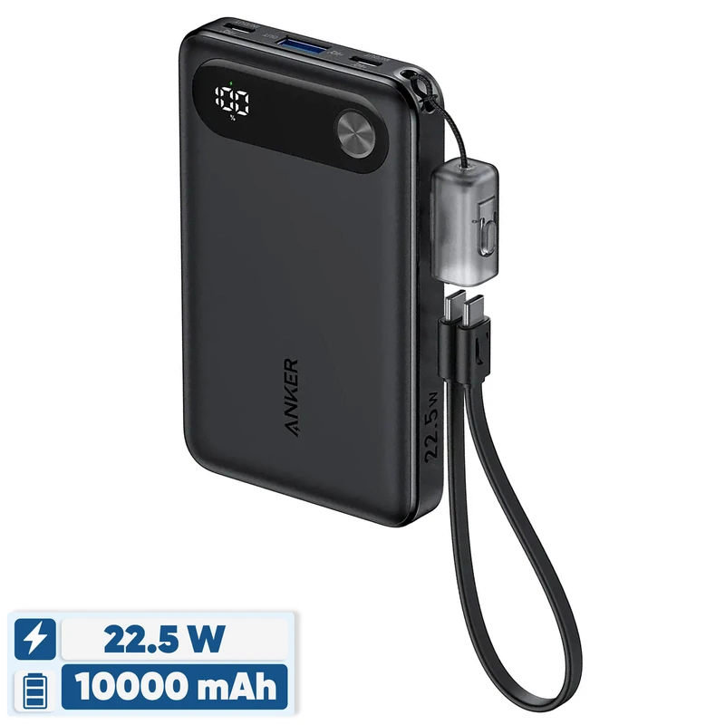 پاوربانک 22.5 وات انکر مدل A1257 ظرفیت 10000 میلی آمپر ساعت به همراه کابل USB-C پاوربانک 22.5 وات انکر مدل A1257 ظرفیت 10000 میلی آمپر ساعت به همراه کابل USB-C - Image 1
